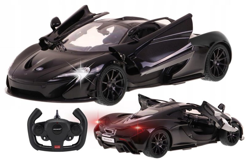 PowerTRC Officially Licensed McLaren P1 1:14 Scale Model Supercar with Functional Lights | Realistic Open Doors & Push Button Features | Sleek Black Design - Image 2